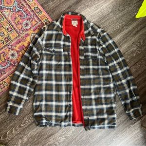 LL BEAN fleece flannel button down
